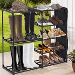 RRP £23.16 NUKied 5-Tier Shoe Rack Metal Shoe Shelf Shoe Storage