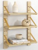 RRP £35.37 Gronda Floating Shelves Wood Unit for Wall 3 Tier