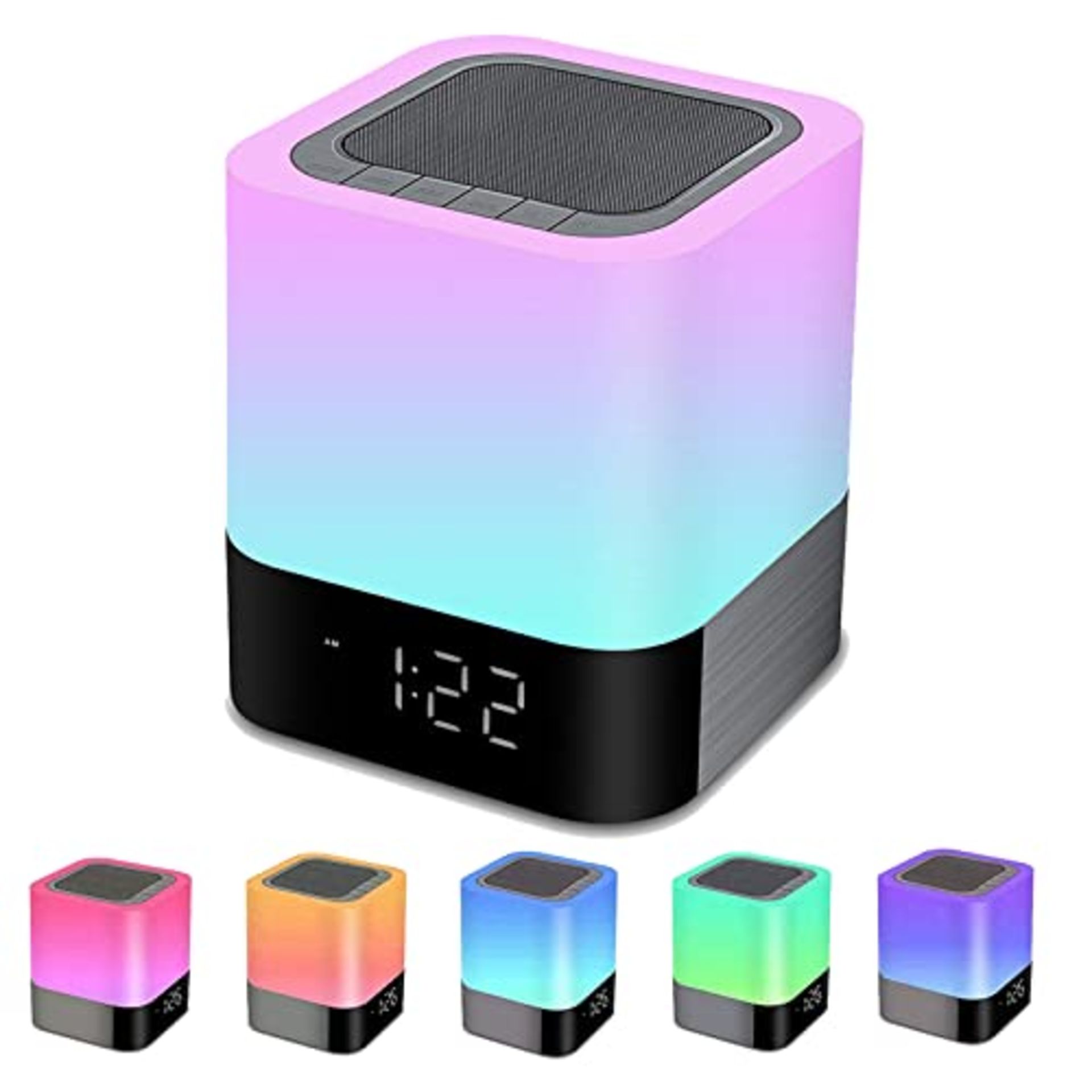 RRP £33.49 Bedside Lamp with Alarm Clock Bluetooth Speaker