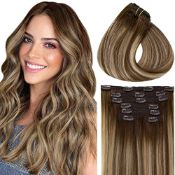 RRP £63.97 Vivien Balayage Clip in Hair Extensions 14 Inch Double