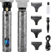 RRP £29.02 Electric Beard Trimmer Men Cordless Hair Clippers with LCD Display