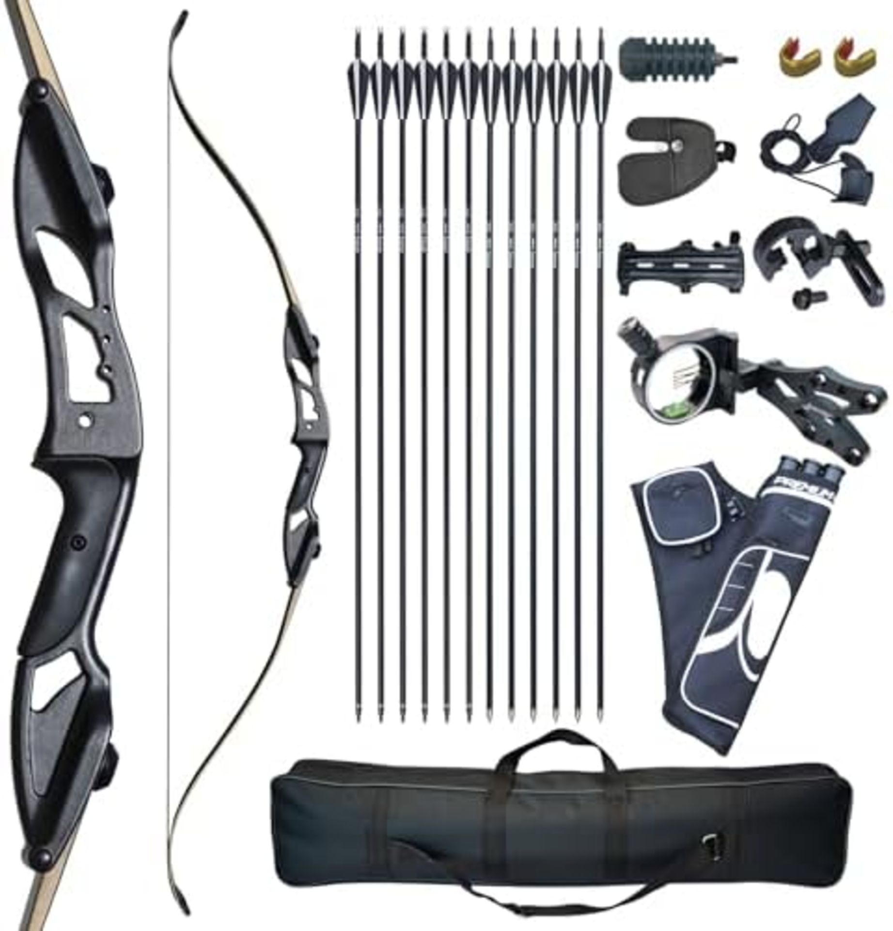 RRP £178.94 D&Q Recurve Bow and Arrow Set Adult Kit Archery Hunting