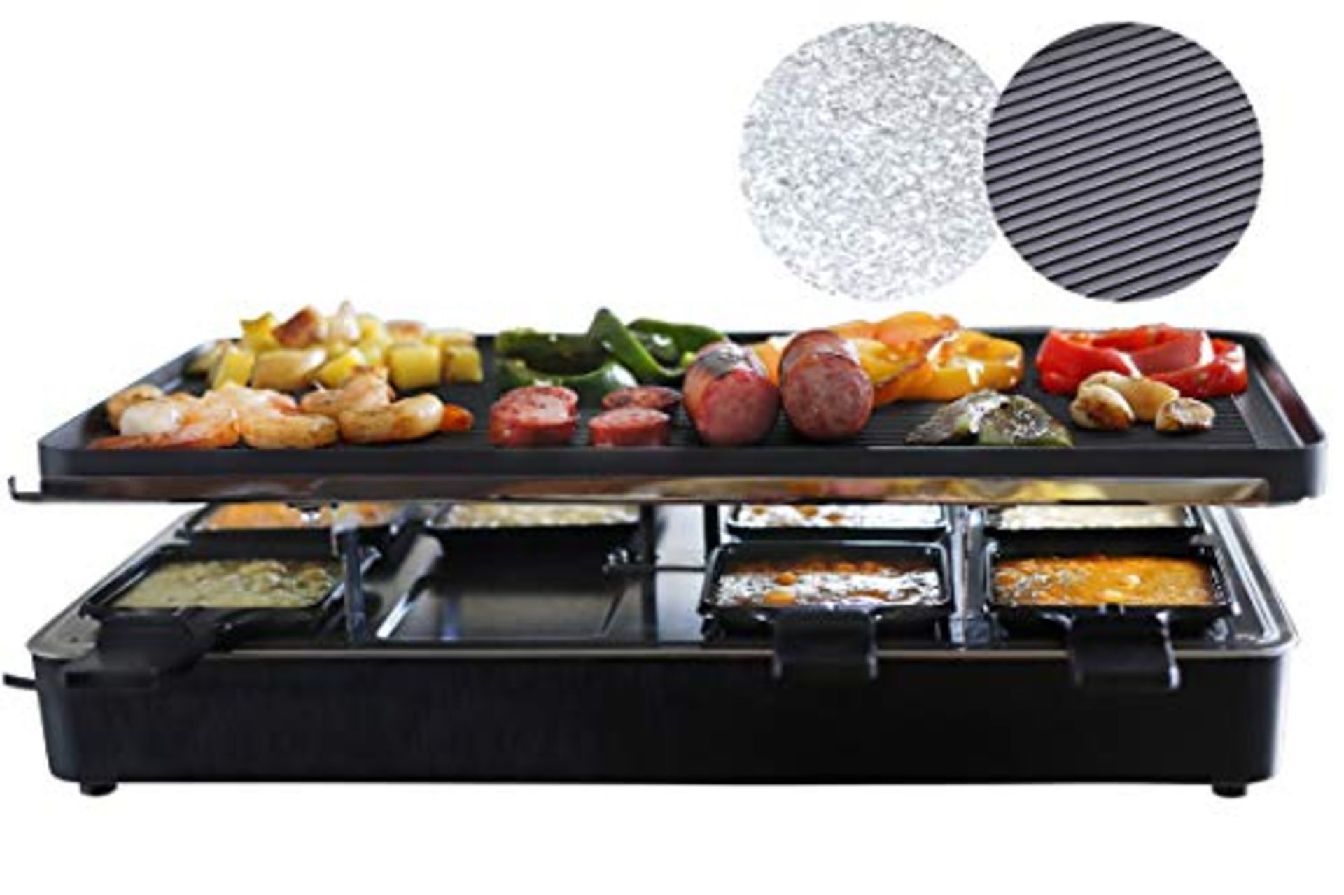 RRP £55.82 Milliard Raclette Grill for 8 - Include Granite Cooking Stone