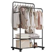 RRP £43.98 Isyunen Clothes Rails Garment Rack with Wheels Double