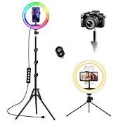 RRP £23.44 Ring Light with Tripod Stand & Phone Holder