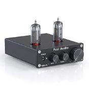 RRP £66.99 Fosi Audio P1 Tube Preamplifier Mini Hi-Fi Stereo Preamp