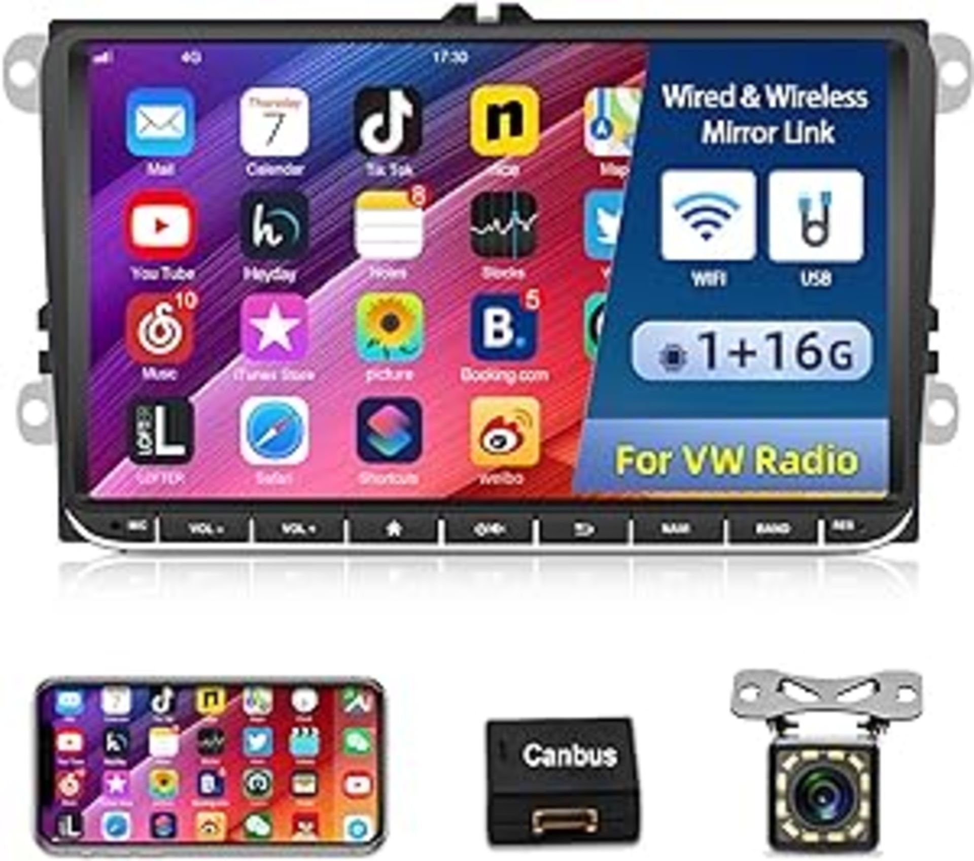 RRP £117.25 9 inch Android Car Radio for VW Passat Jetta Seat Golf