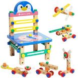 RRP £25.66 Wooden Kids Workbench DIY Tool Play Set Construction