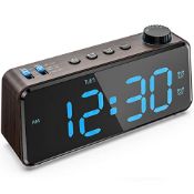 RRP £21.41 ANJANK Bedside Radio Alarm Clock - 0-100% Dimmer