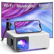 RRP £66.42 Mini Projector with WiFi Bluetooth