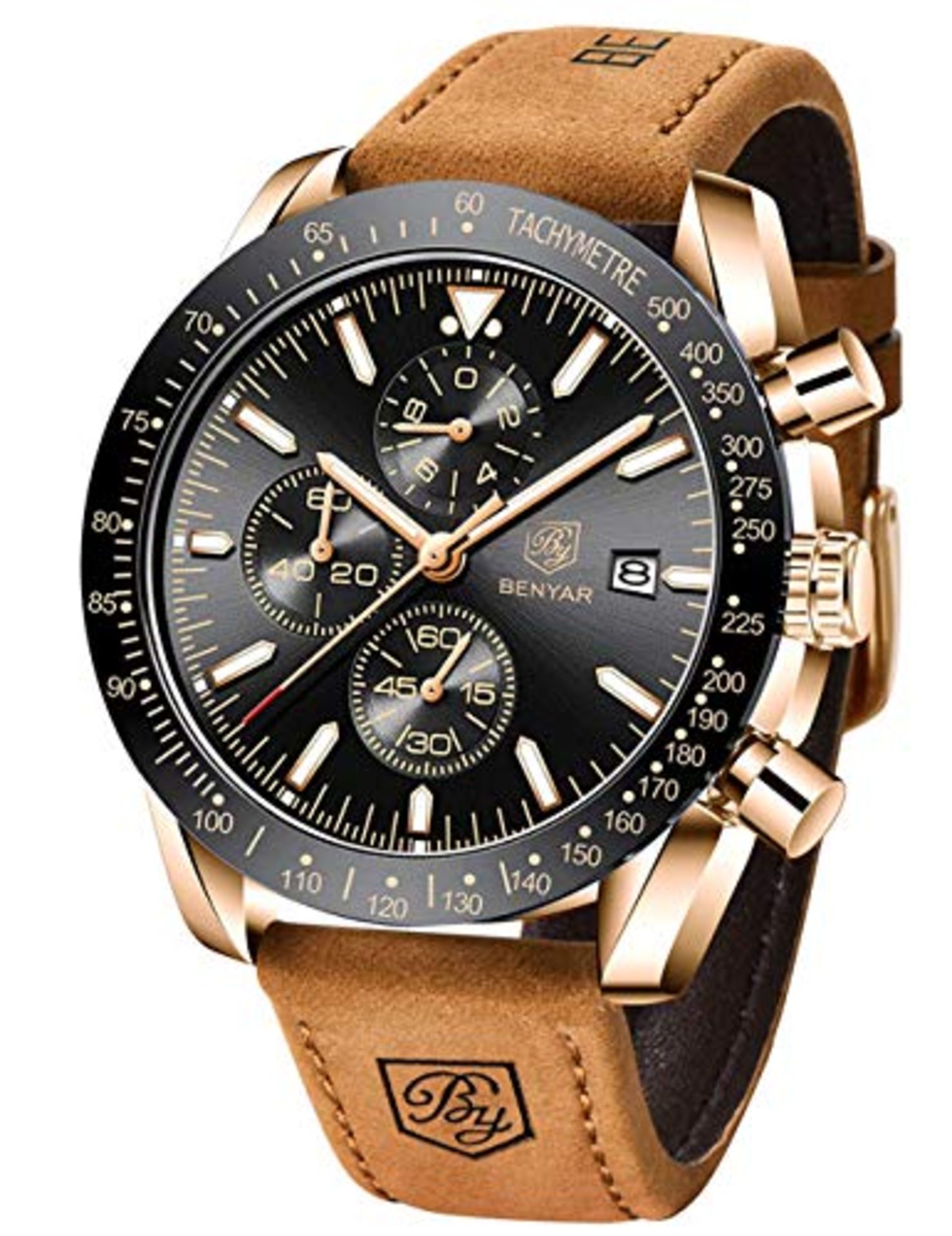 RRP £44.47 BENYAR Men's Watch Quartz Sports Chronograph Fashion