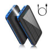 RRP £22.30 Power Bank 30000mAh Portable Charger Power Pack Solar