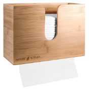 RRP £26.80 NATURE SUPPLIES | Bamboo Paper Towel Dispenser Wall Mounted | C-fold