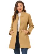 RRP £91.32 Allegra K Women's Elegant Winter Overcoat Mid-thigh