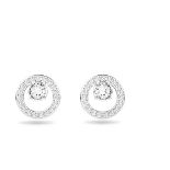 RRP £63.02 Swarovski Creativity stud earrings, Circle, White, Rhodium plated