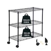 RRP £59.35 Actask 3-Shelf Shelving Unit on Wheels with Height-Adjustable