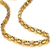 RRP £136.64 Unique Astro Snake 56 cm Men's Tungsten Golden Toned Link Necklace Chain (Heavy