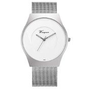 RRP £20.73 SIBOSUN Mens Silver Ultra Thin Watch Minimalist Fashion