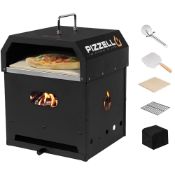 RRP £97.02 PIZZELLO Outdoor Pizza Oven 4 in 1 Wood Fired 2-Layer