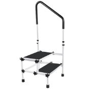 RRP £69.28 Safety 2 Step Stool with Handrail Handle.Bath Kitchen