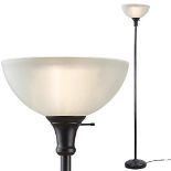 RRP £47.90 Lightaccents Bronze Floor Lamp with Frosted White Glass Bowl