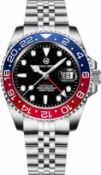 RRP £136.99 PAGRNE DESIGN Men's Watches GMT Automatic Wrist Watch