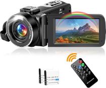 RRP £79.90 Camcorder Video Camera 2.7K 42MP 18X Digital Zoom Camera