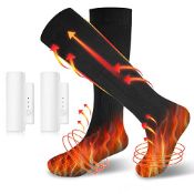 RRP £27.13 Heated Socks for Men Women with 3 Heating Settings Winter Foot Warming Socks