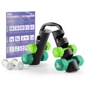 RRP £52.50 PhysKcal Dumbbells Set with Stand