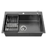 RRP £194.07 LONHEO Black Kitchen Sink