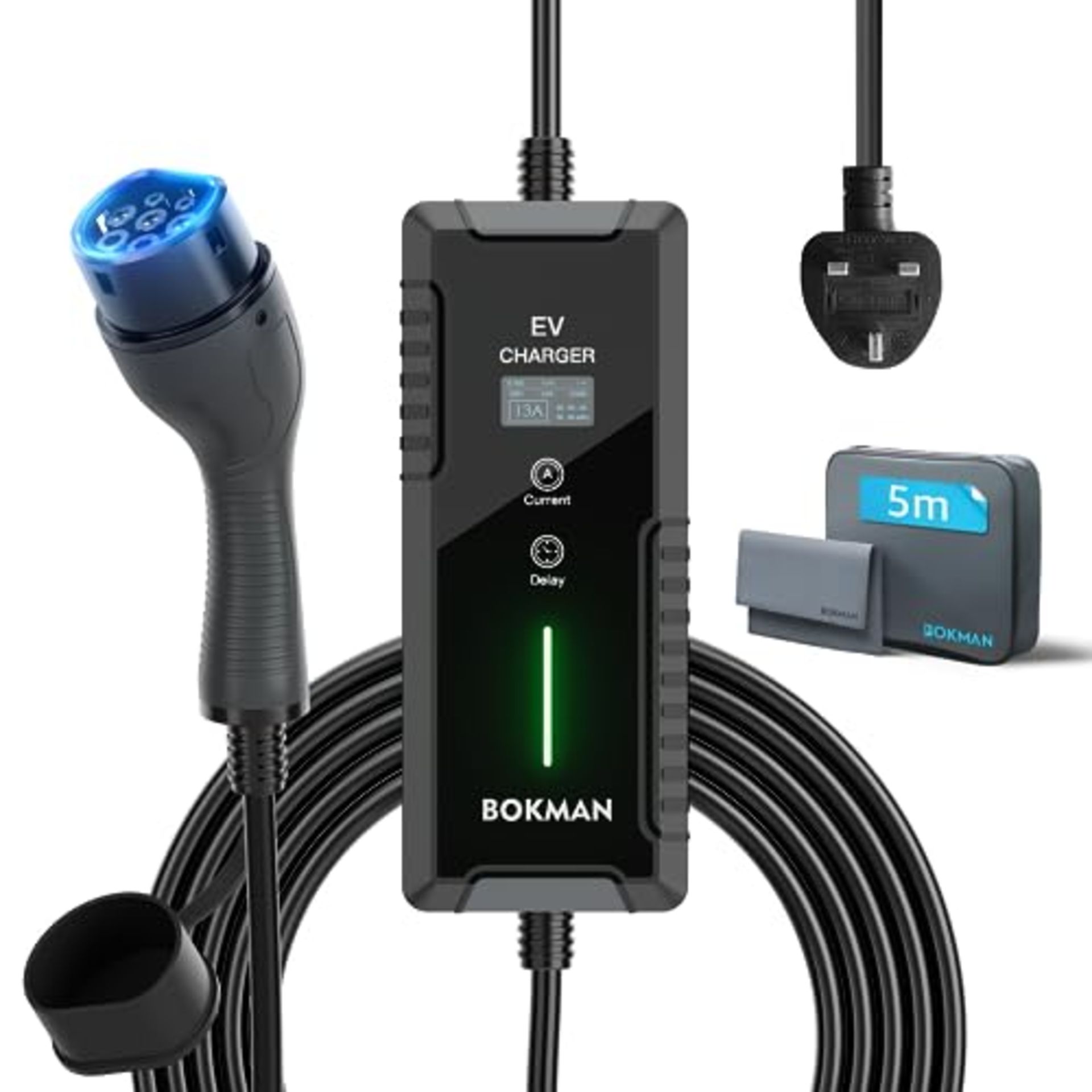 RRP £114.15 bokman Portable EV Charger UK 3 Pin - Image 2 of 4