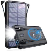RRP £34.24 Power Bank Wireless 30000mAh Portable Charger Solar