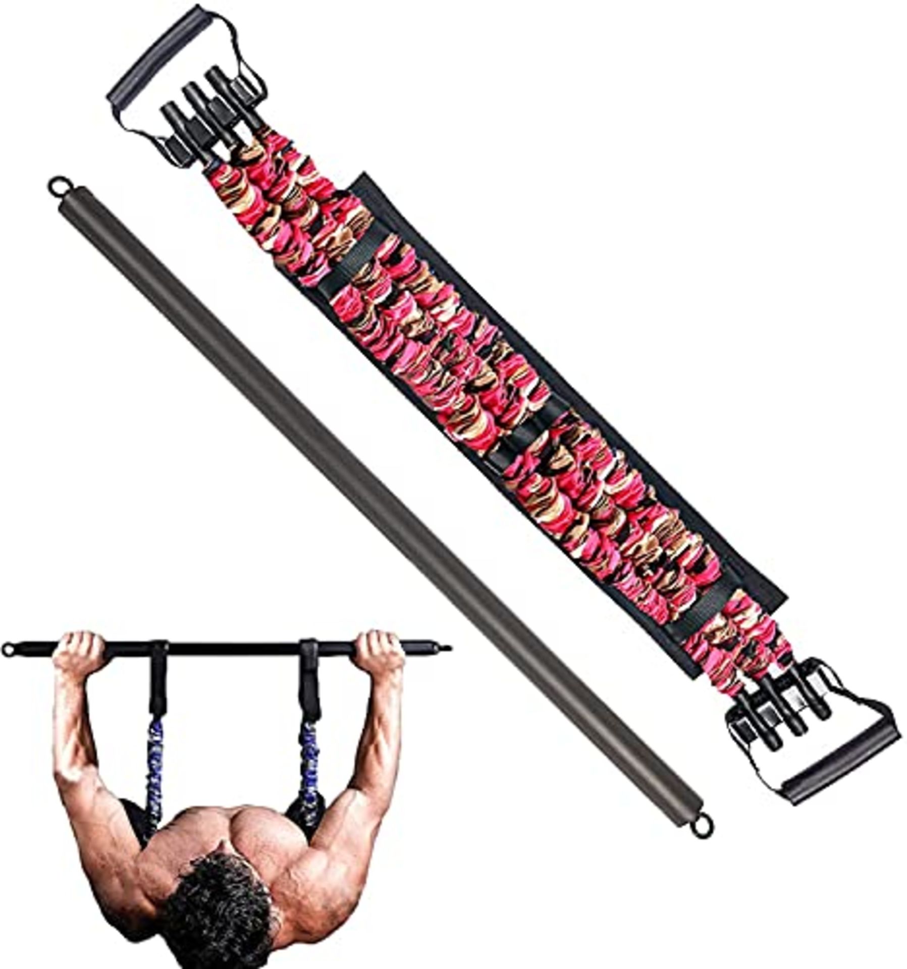 RRP £57.06 Sfeexun Resistance Band Bar Bench Press Bands-Adjustable