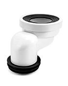 RRP £18.25 QWORK 100mm Toilet Offset pan Connector PVC Waste Pipe Connector