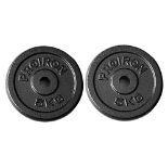 RRP £49.48 PROIRON Gym Quality Fitness Exercise Solid Cast Iron Weight Plate Discs 2 x 5KG