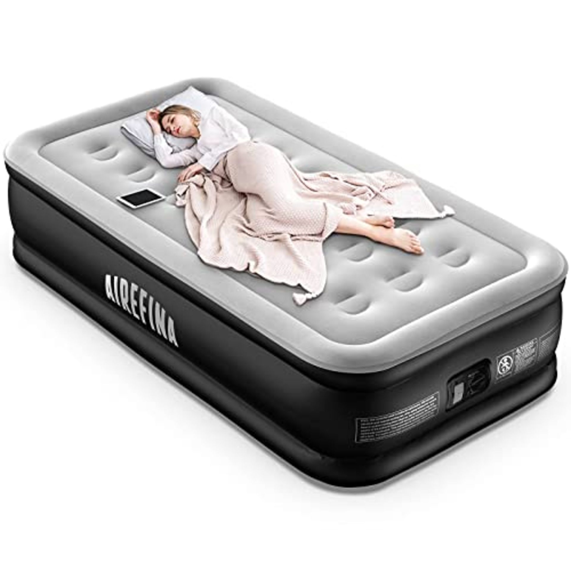 RRP £90.56 Airefina Single Size Air Bed with Built-in Electric Pump - Image 2 of 4