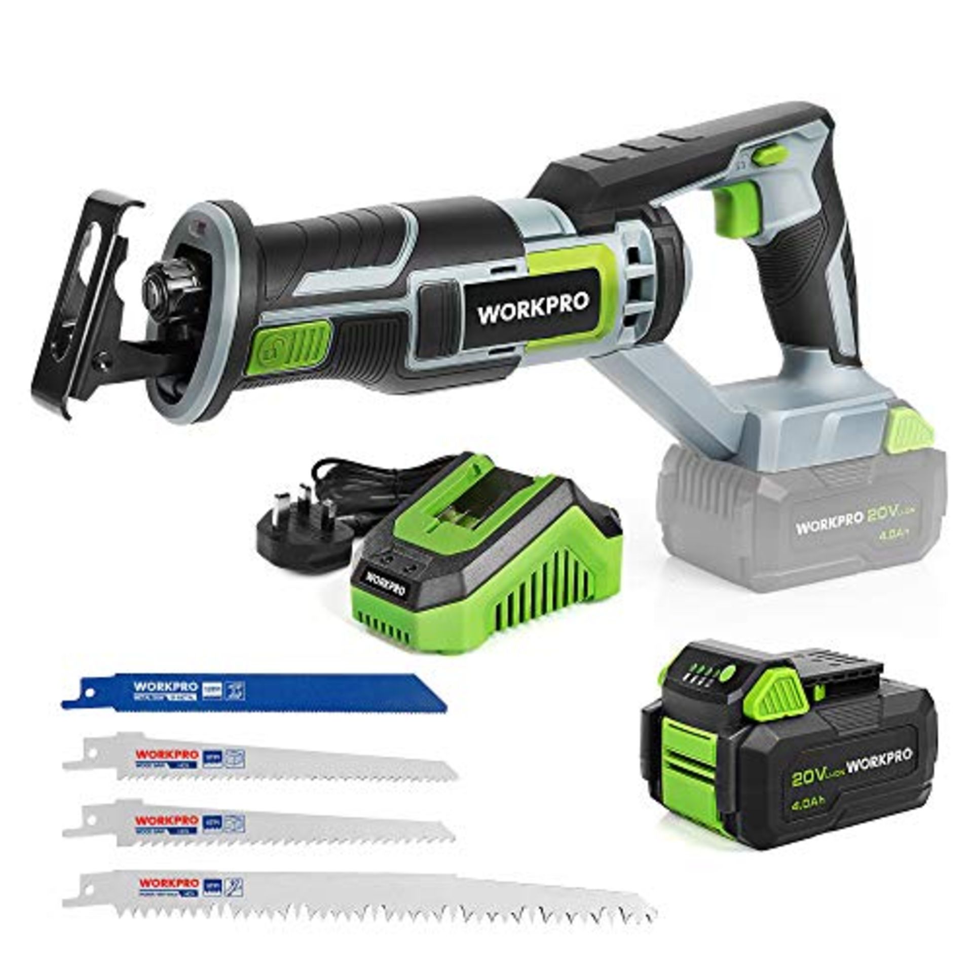 RRP £89.04 WORKPRO Cordless Reciprocating Saw - Image 2 of 4