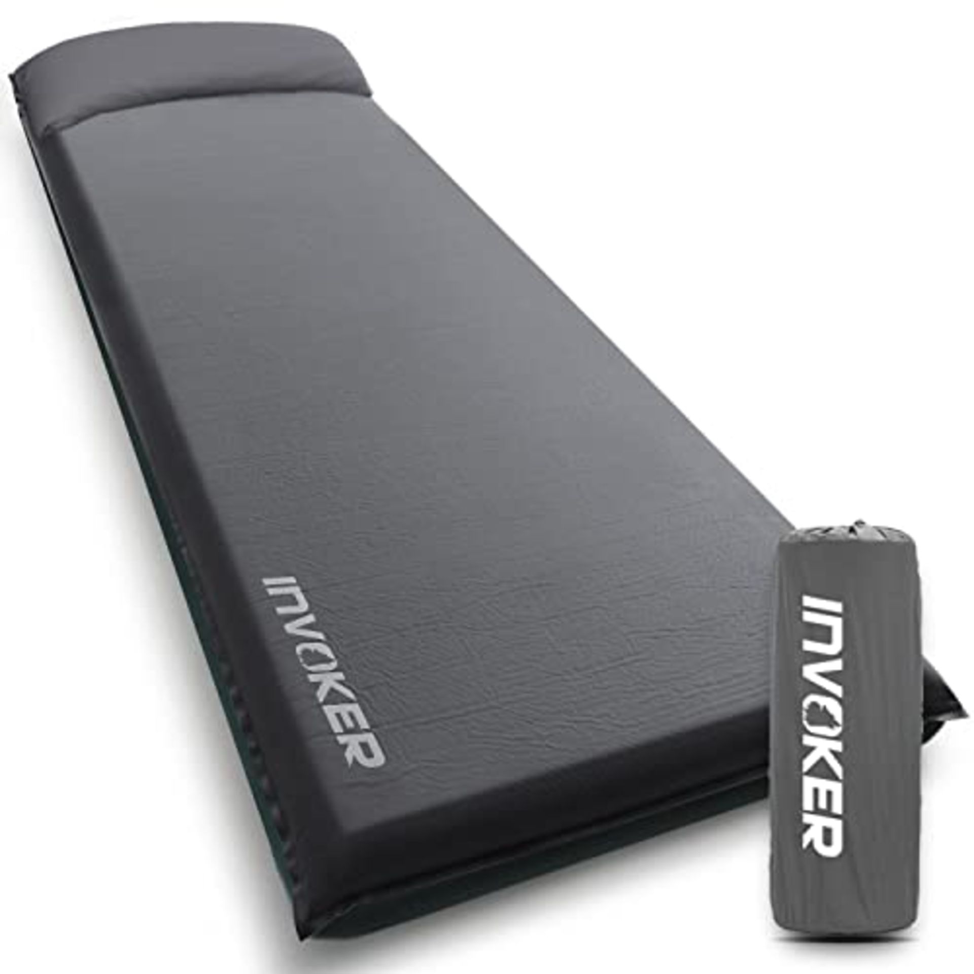 RRP £95.49 Self Inflating Memory Foam Camping Sleeping Mat - Pad with Built in Pillow