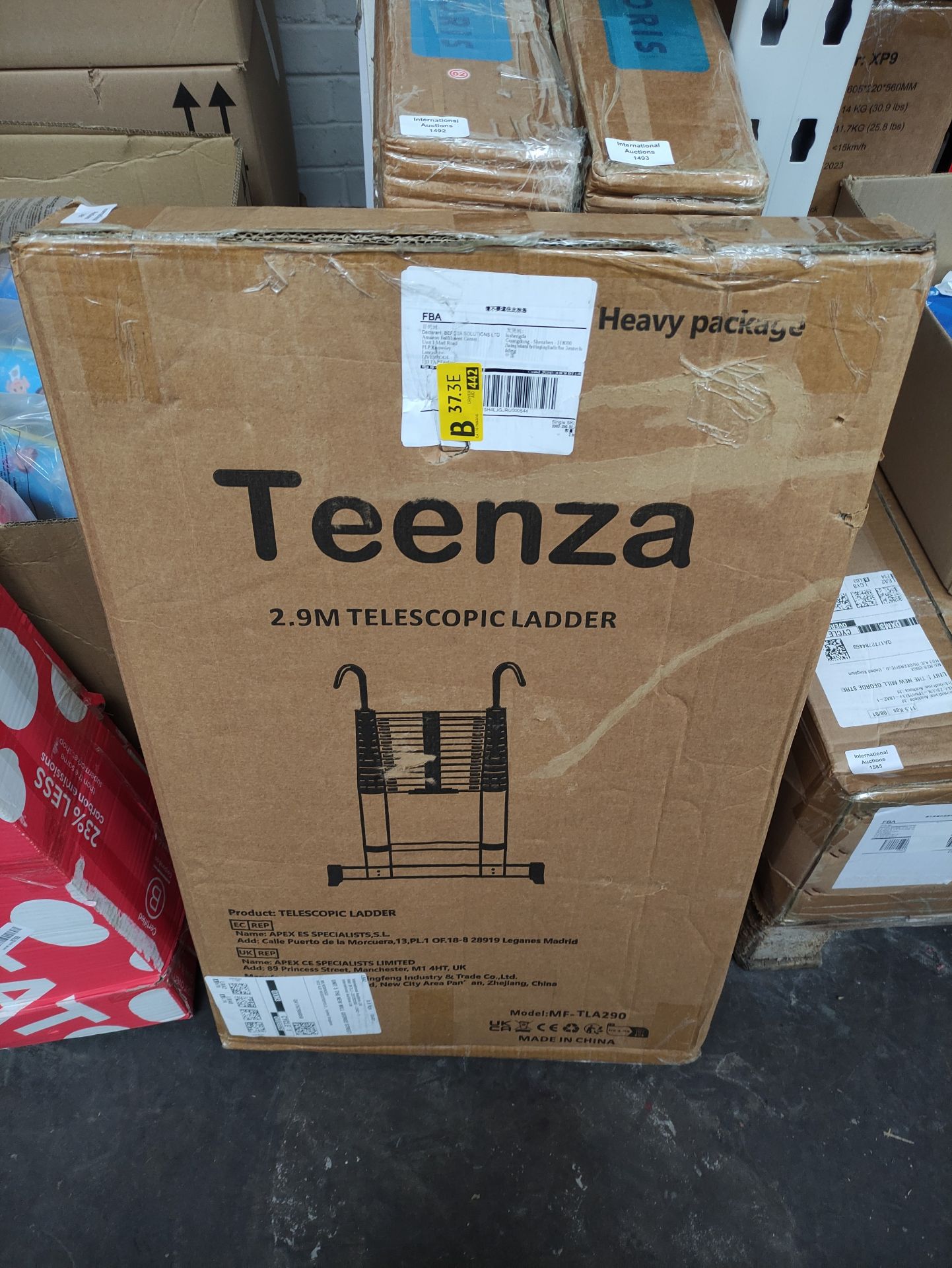 RRP £73.73 Teenza 2.9M Telescopic Ladder - Image 2 of 2