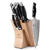 RRP £164.99 Damascus Kitchen Knife Set 9pcs
