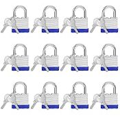 RRP £37.36 Belle Vous Heavy Duty Laminated Steel Shackle Padlocks with 2 Keys (12 Pack)