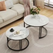 RRP £216.78 FATIVO Nesting Coffee Table Sintered Stone: Set of