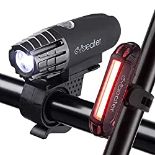 RRP £26.51 Cycleafer Bike Lights Set USB Rechargeable Powerful