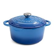 RRP £45.65 Cast Iron Pot with Lid Non-Stick Ovenproof Enamelled