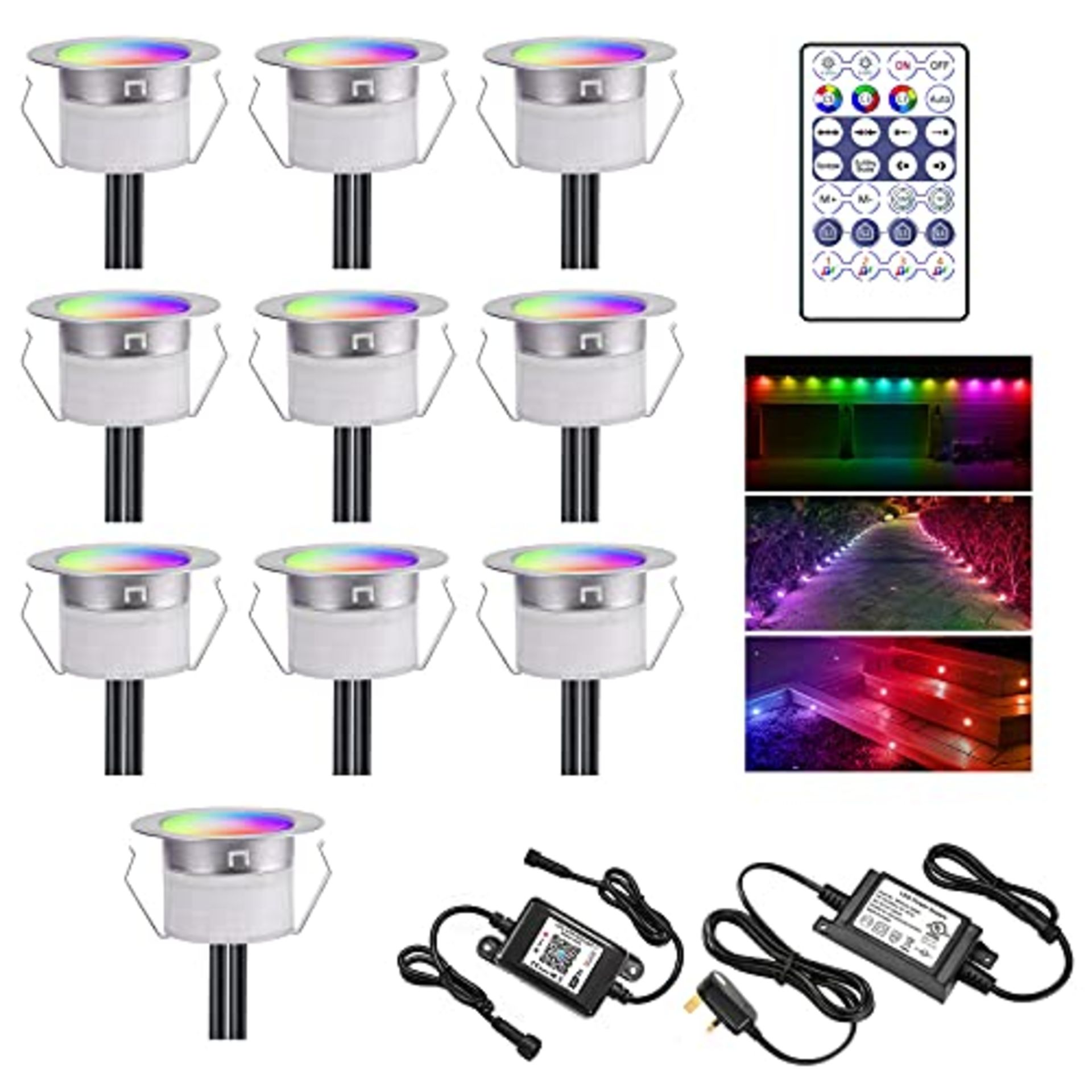 RRP £83.74 LED Decking Lights RGB WiFi Multicolor Chasing Effect