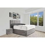 RRP £398.42 GHOST BEDS Luna Grey Suede Divan Bed Set + 10" Orthopaedic