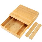 RRP £38.81 mosegor Tea Box Bamboo Cutlery Tray Tea Caddy Bag Organizer