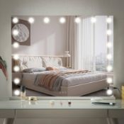 RRP £111.65 LIANWANG Modern Vanity Makeup Mirror with Touch Screen and USB Port to Charging