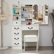 RRP £182.65 Dressing Table Set with LED Bulbs and Lighted Mirror