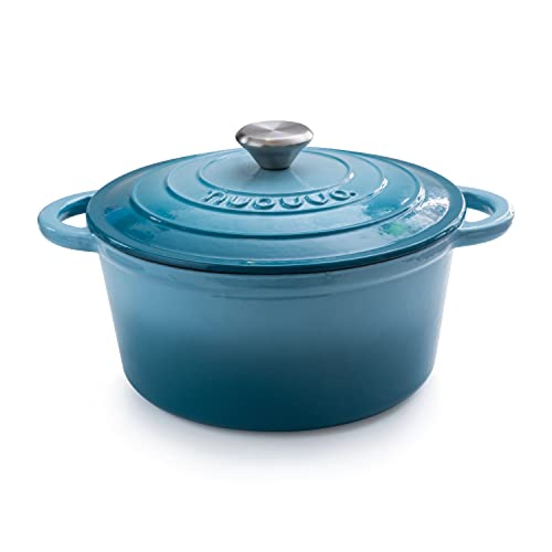 RRP £44.65 Cast Iron Pot with Lid Non-Stick Ovenproof Enamelled
